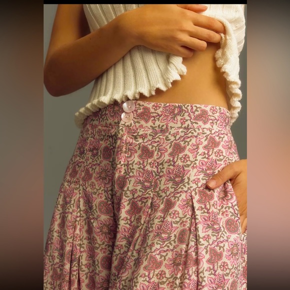 Anthropology, Raga Ria Pleated Wide-Leg Cropped pants price firm - Picture 4 of 6